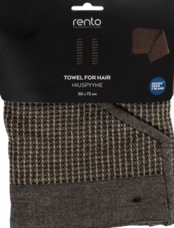 RentoKenno Hair towel 30x72 cm Black/Beige