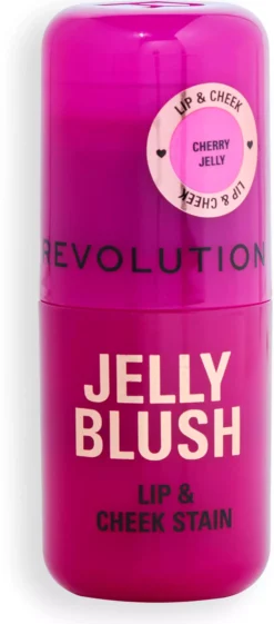 Revolution Beauty London Jelly Blush Stick Lip and Cheek Stain Strawberry Pink