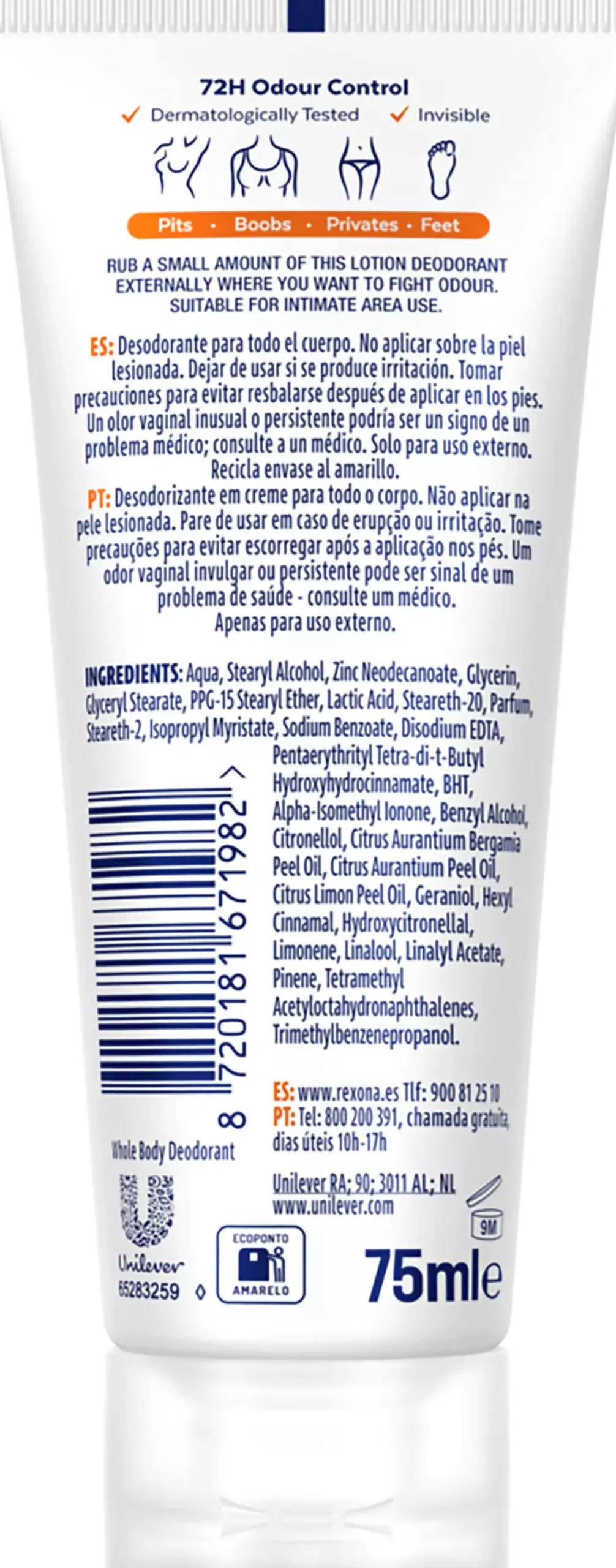 Rexona Whole Body Deo Fresh Citrus Cream 75 ml