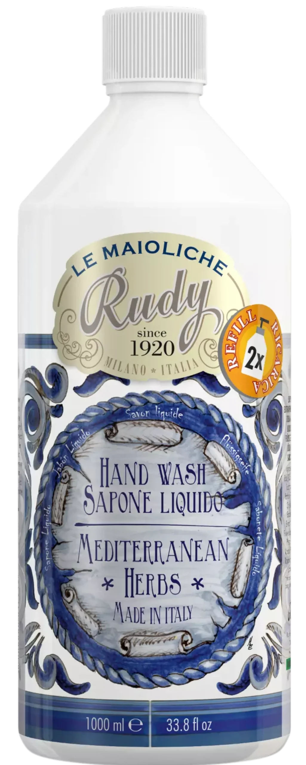 RudyMidterraenan Herbs Le Maioliche Hand Wash Refill 1000 ml