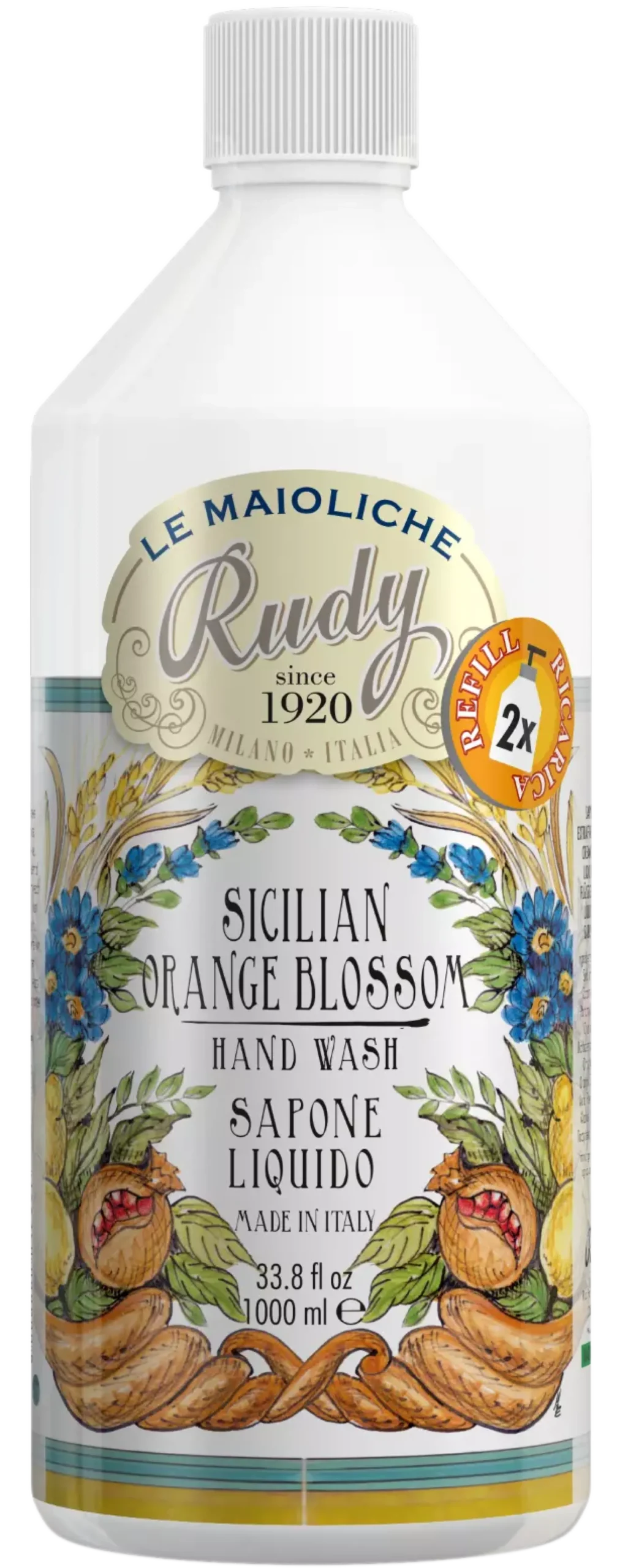 RudySicilian Orange Blossom Le Maioliche Hand Wash Refill 1000 ml