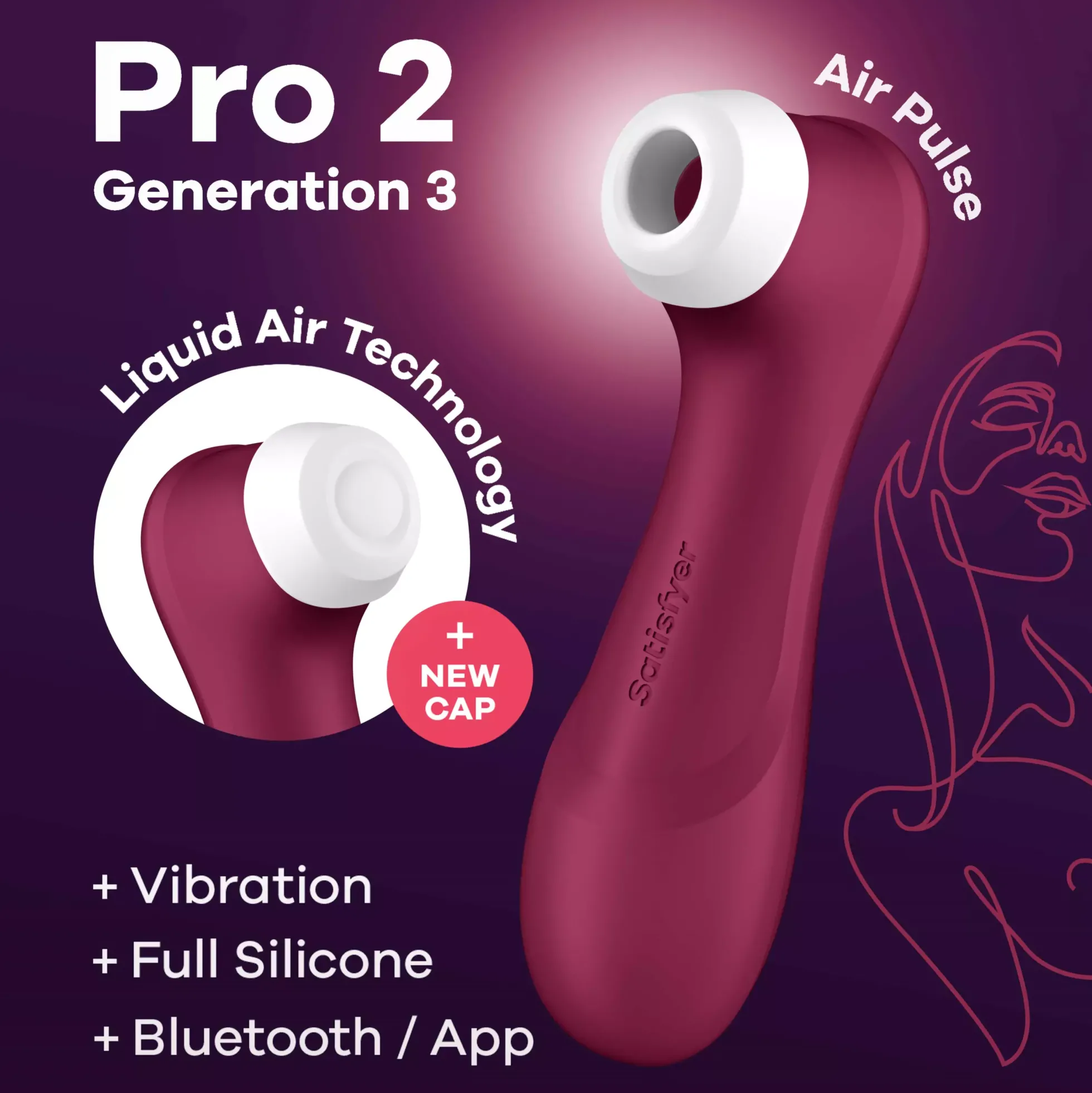 Satisfyer Pro 2 Generation 3 Connect App Wine Red