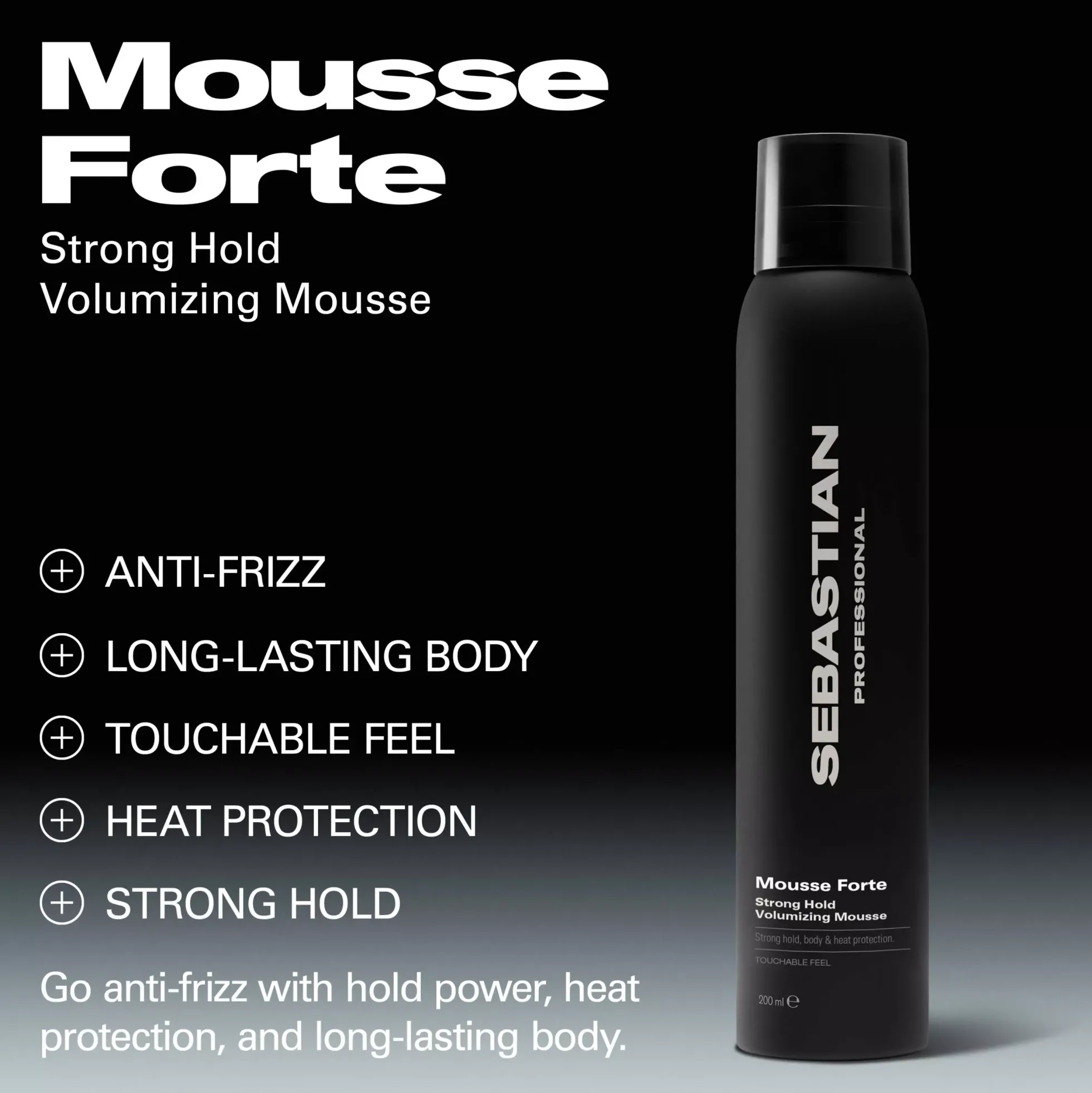 Sebastian ProfessionalStyling and texture Mousse Forte Strong Hold Volumizing Mousse 200 ml