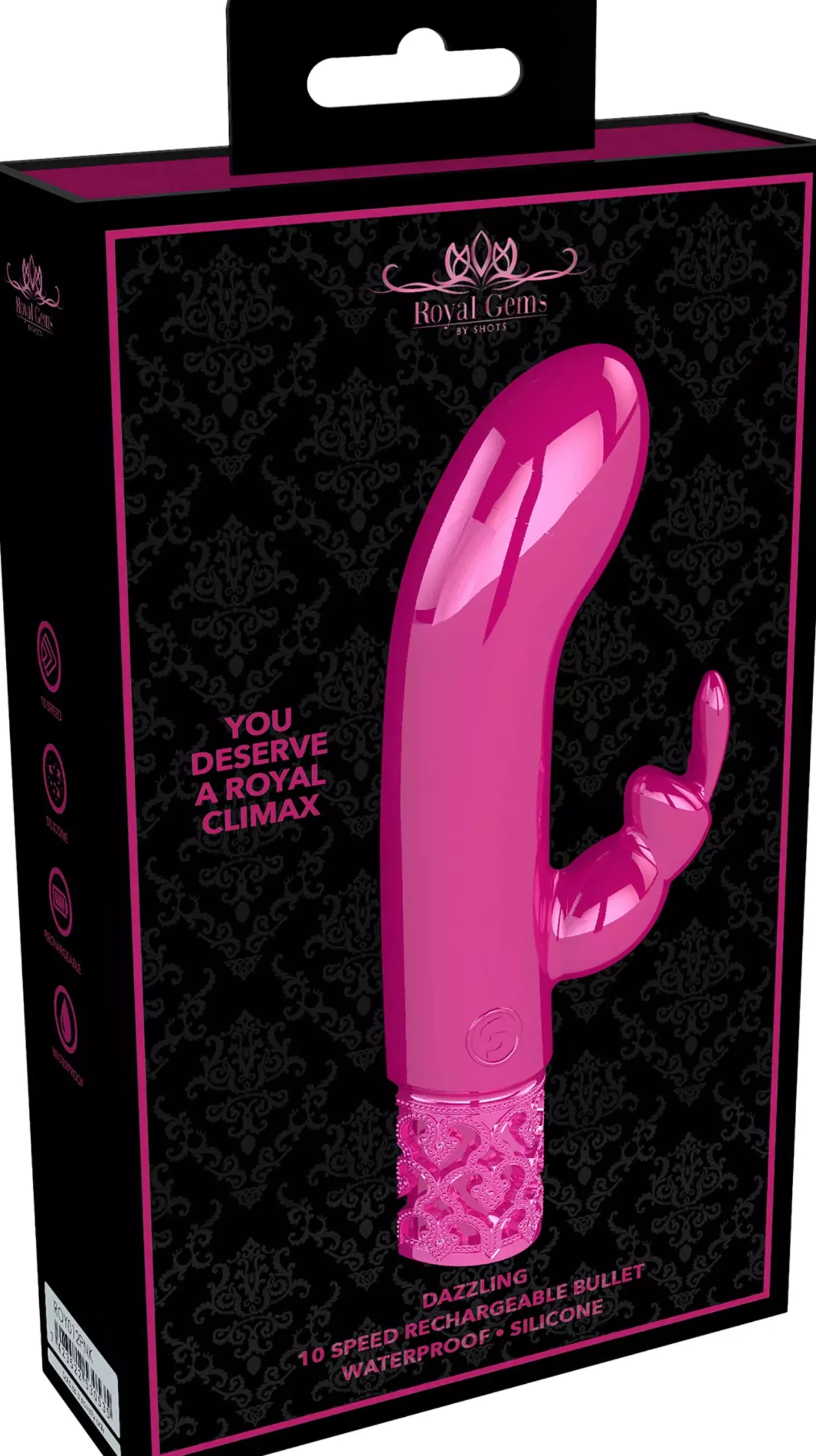 ShotsRoyal Gems Dazzling Rechargeable Silicone Bullet Pink