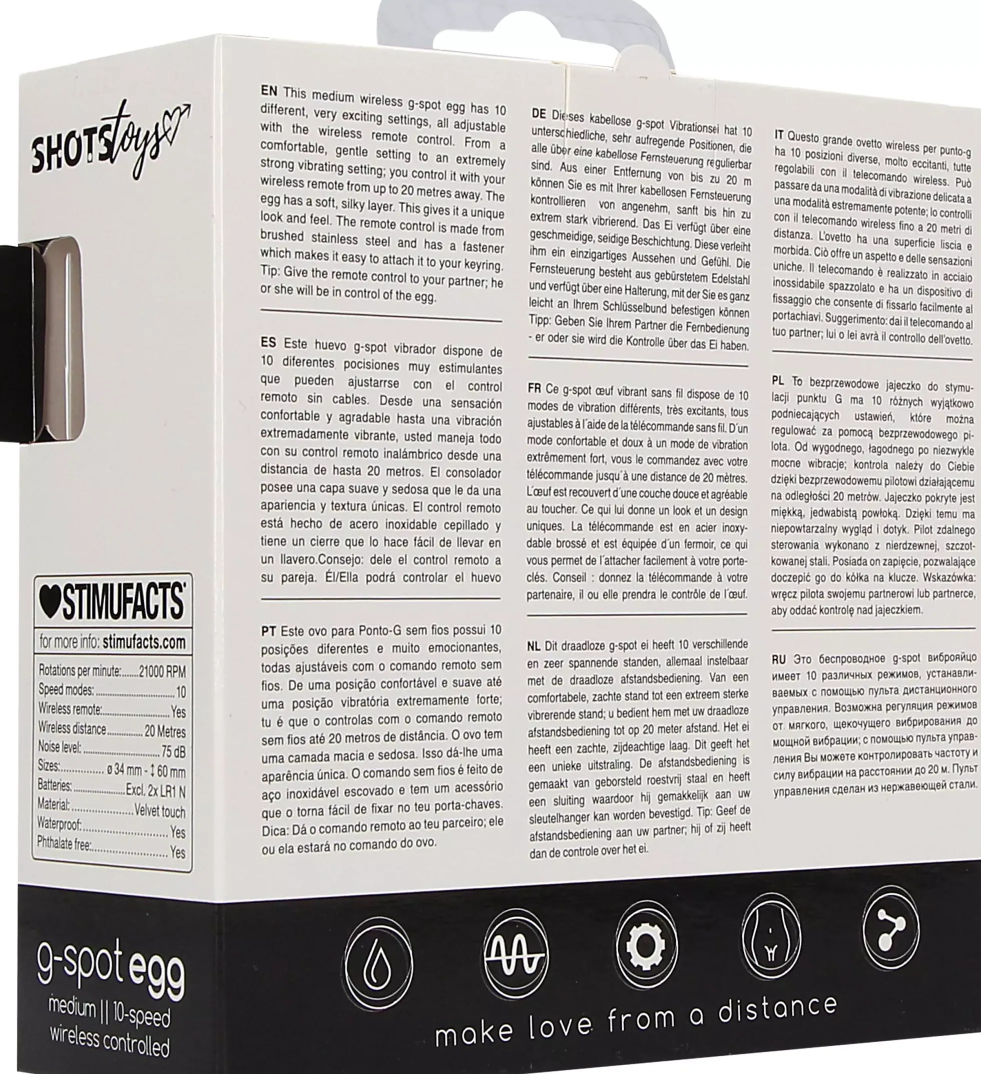 ShotsShots Toys Wireless Vibrating G-Spot Egg Medium Black