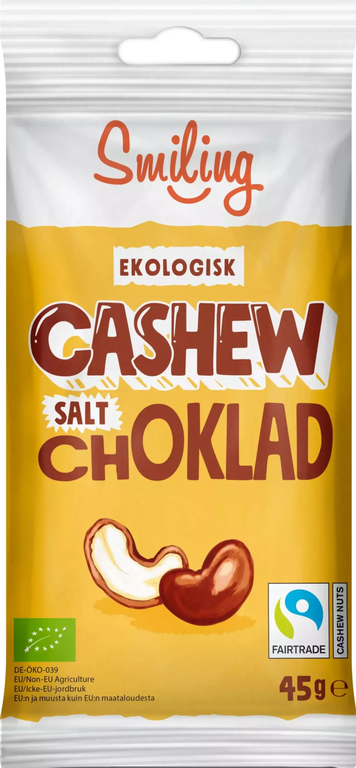 Smiling Cashew Salt Ljus choklad 45 g