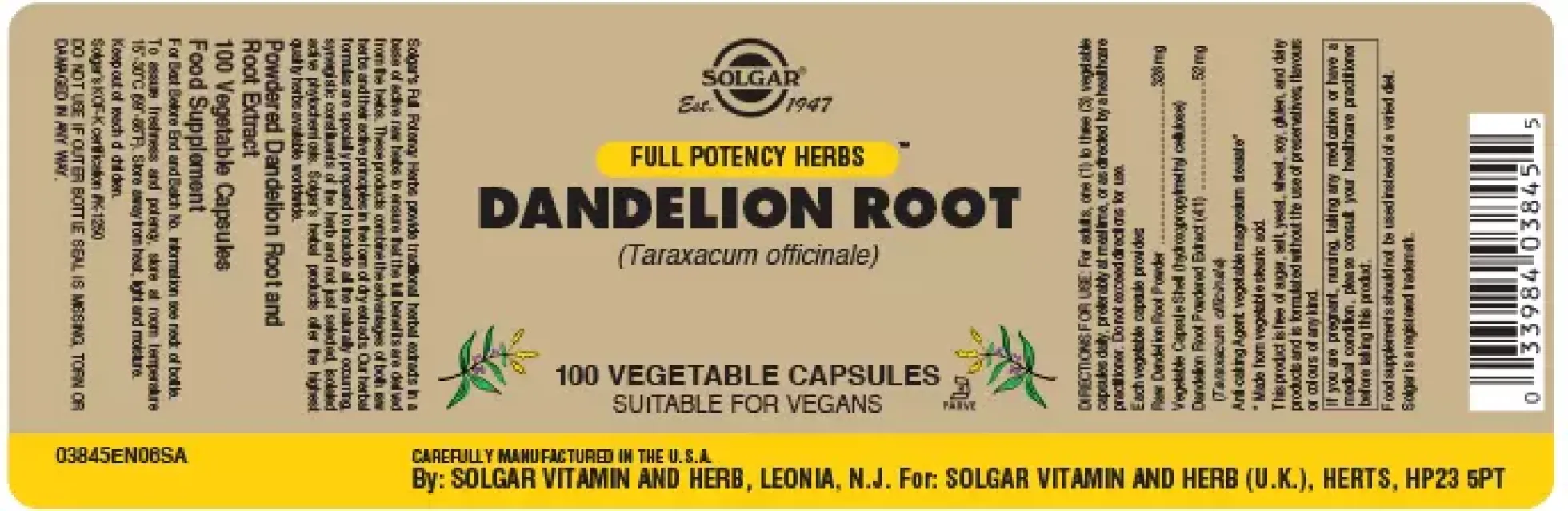 Solgar Dandelion Root 100 st