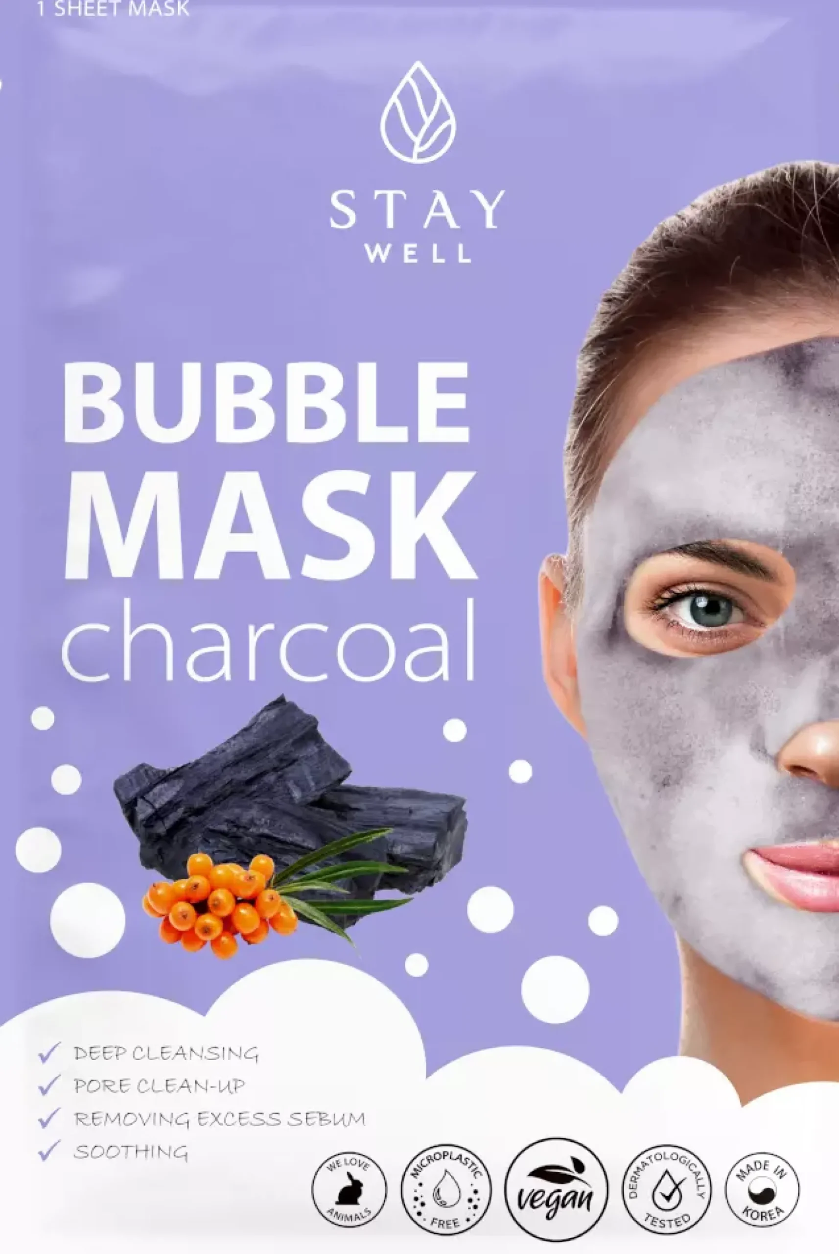 Stay Well Deep Cleansing Bubble Mask Charcoal 1 pcs 20 g