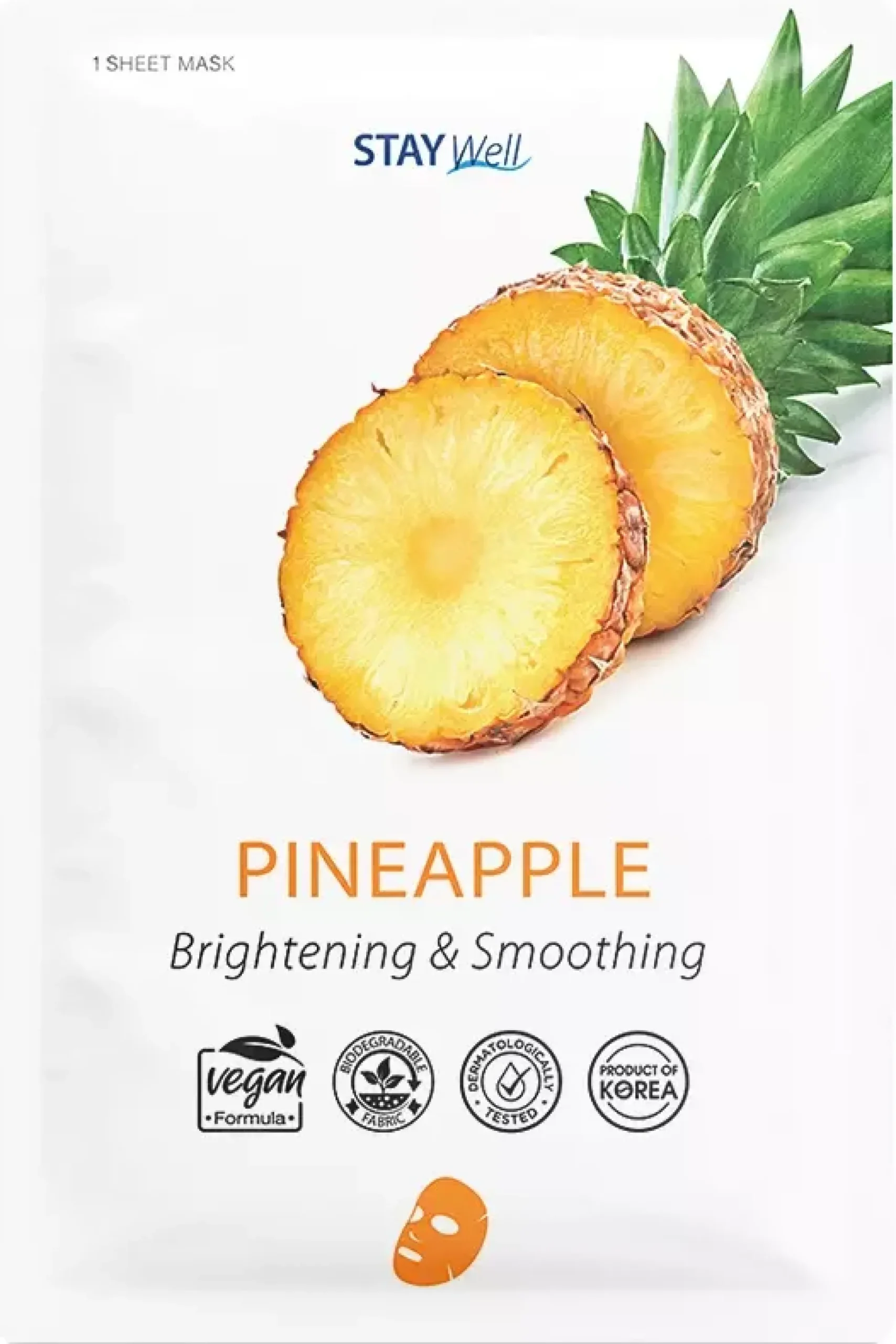 Stay Well Vegan sheet mask - Pineapple 20 g
