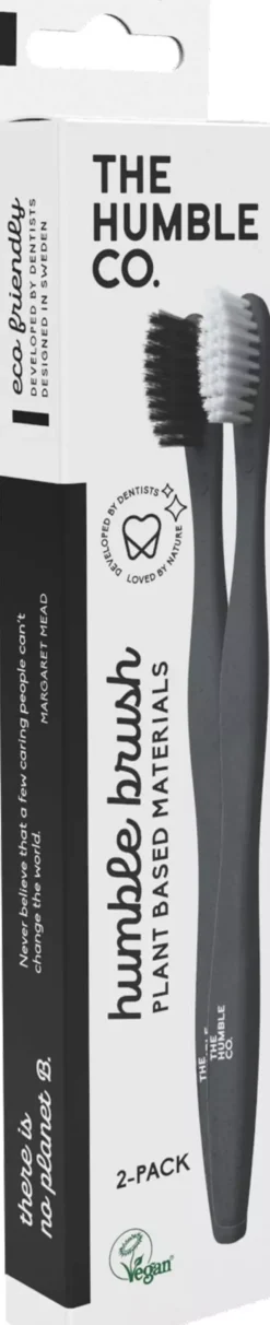 The Humble Co. Plant-based Toothbrush 2-pack Sensitive White/black
