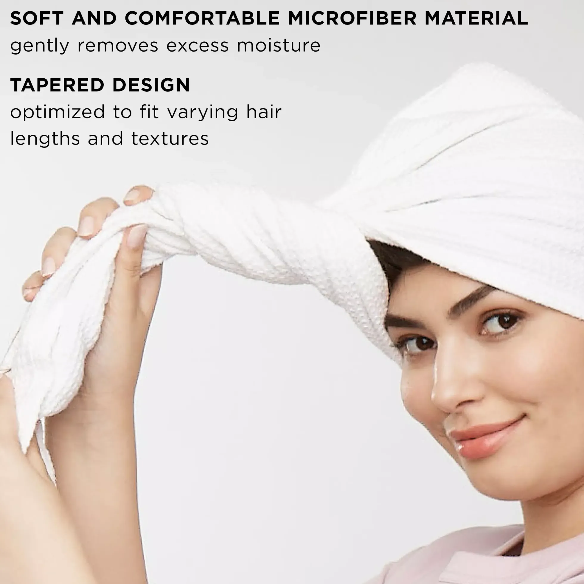 T3 Luxe Turban Towel with Waffle Microfiber
