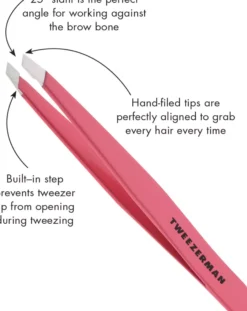Tweezerman Stainless Steel Slant Pink Tweezer