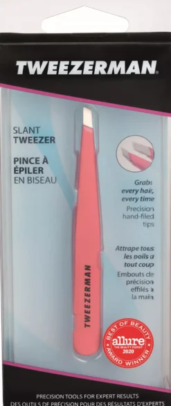 Tweezerman Stainless Steel Slant Pink Tweezer