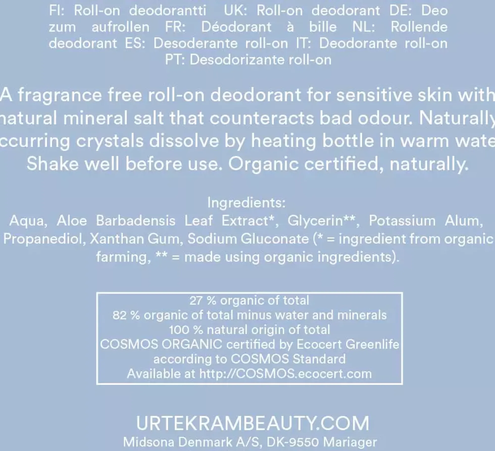UrtekramFragrance Free Deo 50 ml