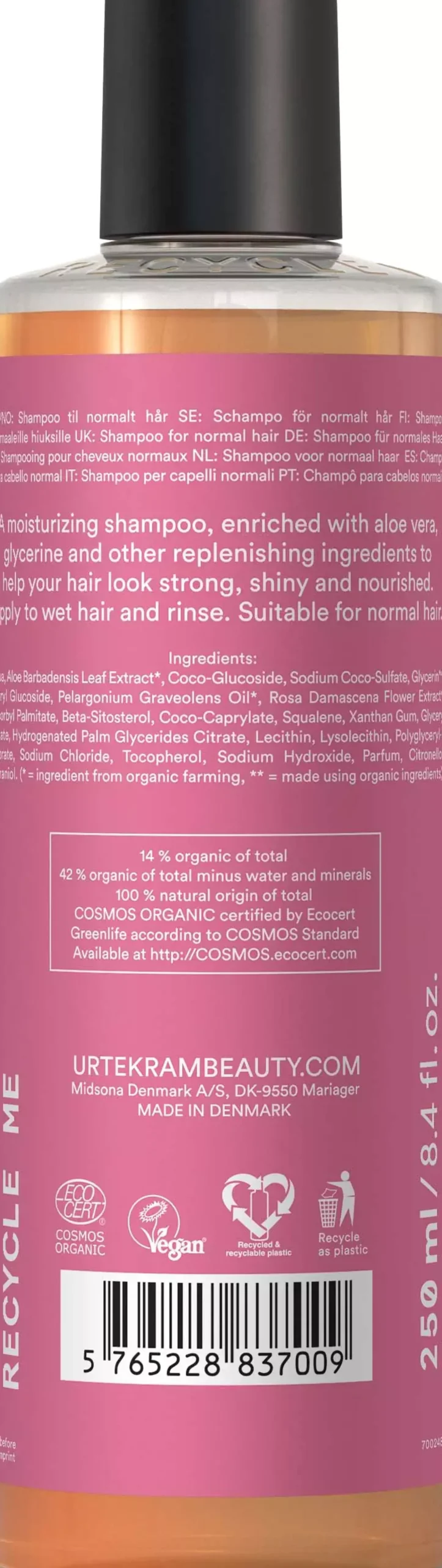 UrtekramRose For Normal Hair Shampoo Normalt Hår 250 ml