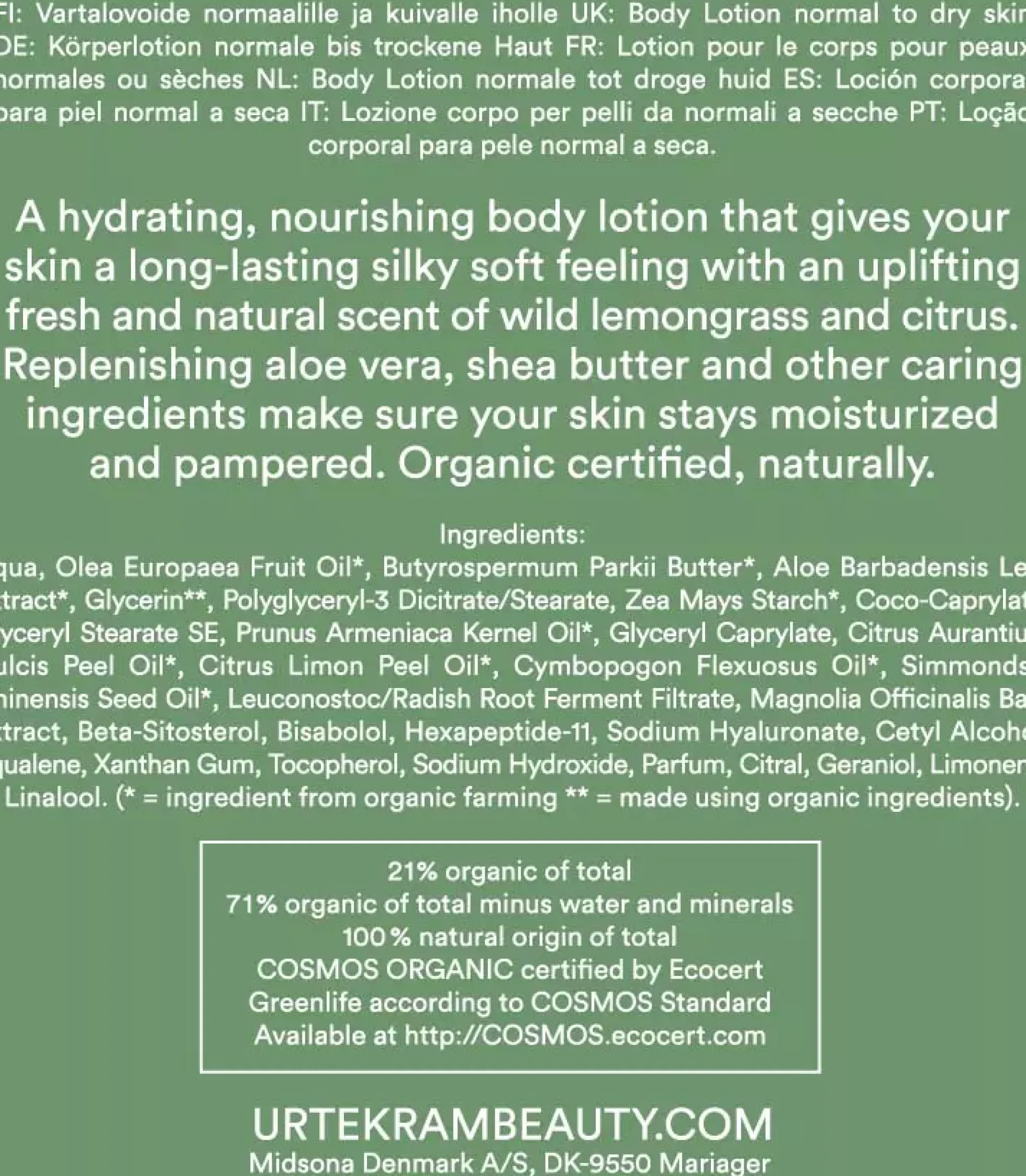UrtekramWild Lemongrass Body Lotion 245 ml