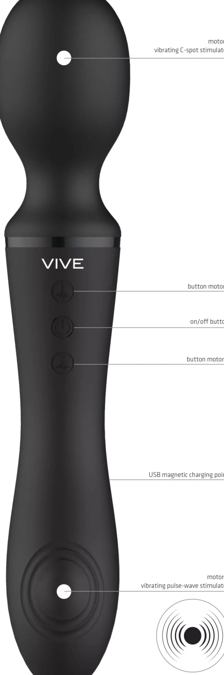VIVEVIVE Enora Wand & Vibrator Black