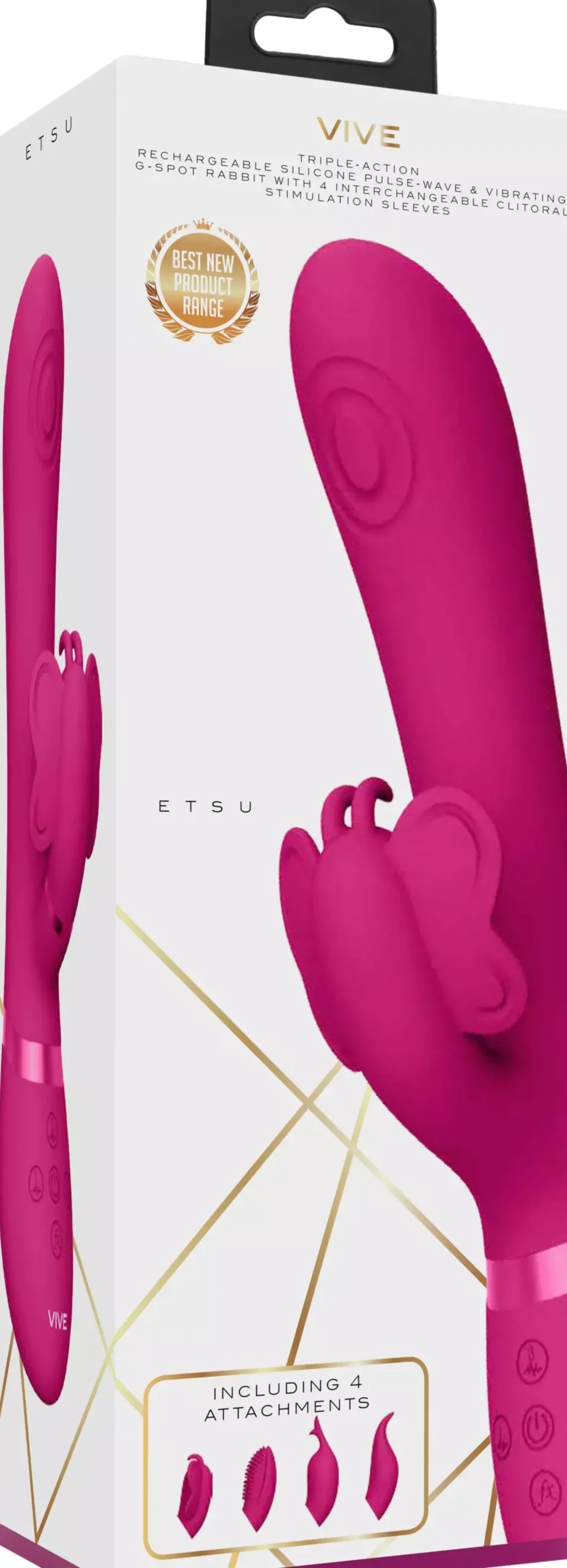 VIVEVIVE Etsu Pulse Wave G-Spot Rabbit & Clitoral Stimulator Pink