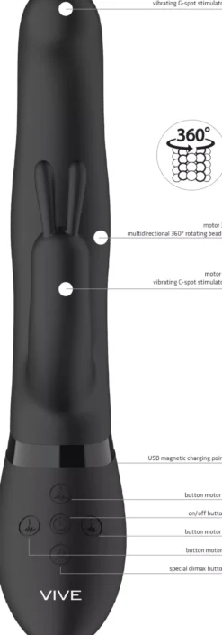 VIVEVIVE Izara Rotating Beads Rabbit Black