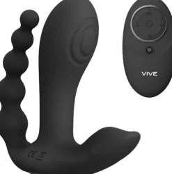 VIVEVIVE Kata Pulse Wave & Vibrating Double Penetration Vibrator Black