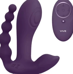 VIVEVIVE Kata Pulse Wave & Vibrating Double Penetration Vibrator Purple