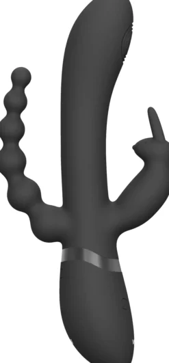 VIVEVIVE Rini Pulse Wave & Vibrating Double Penetration Rabbit Black