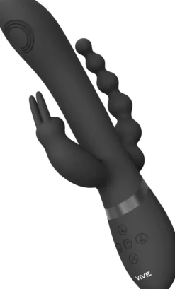 VIVEVIVE Rini Pulse Wave & Vibrating Double Penetration Rabbit Black