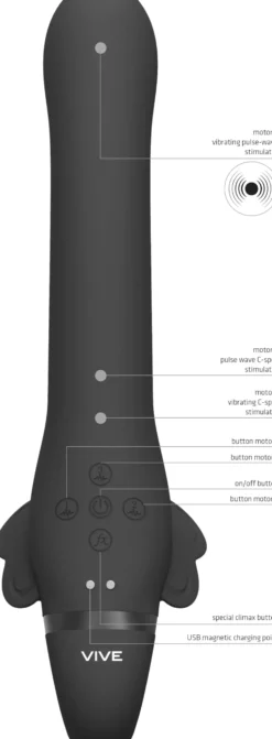VIVEVIVE Satu Pulse-Wave & Vibrating Strapless Strapon Black