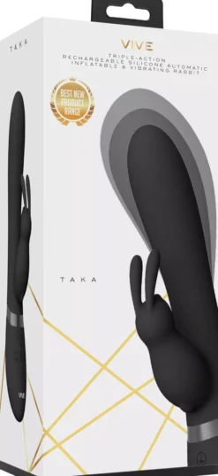 VIVEVIVE Taka Inflatable & Vibrating Rabbit Black