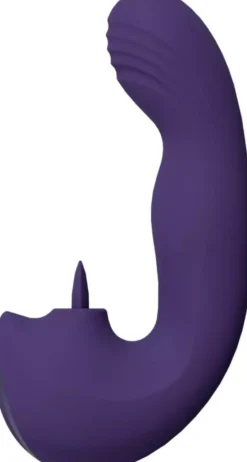 VIVE Yumi - Triple Motor G-Spot Finger Motion Vibrator and Flickering Tongue Stimulator - Purple