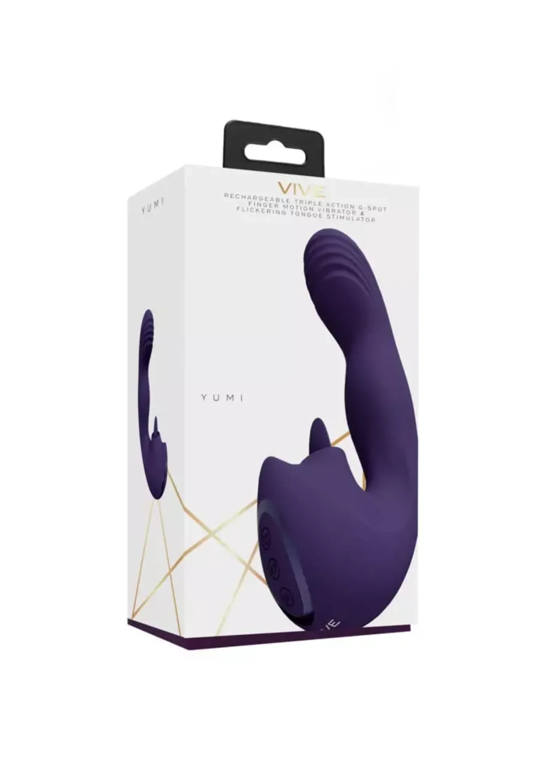 VIVE Yumi - Triple Motor G-Spot Finger Motion Vibrator and Flickering Tongue Stimulator - Purple
