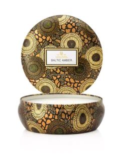 VoluspaBaltic Amber Japonica 3-Wick in Decorative Tin 40h