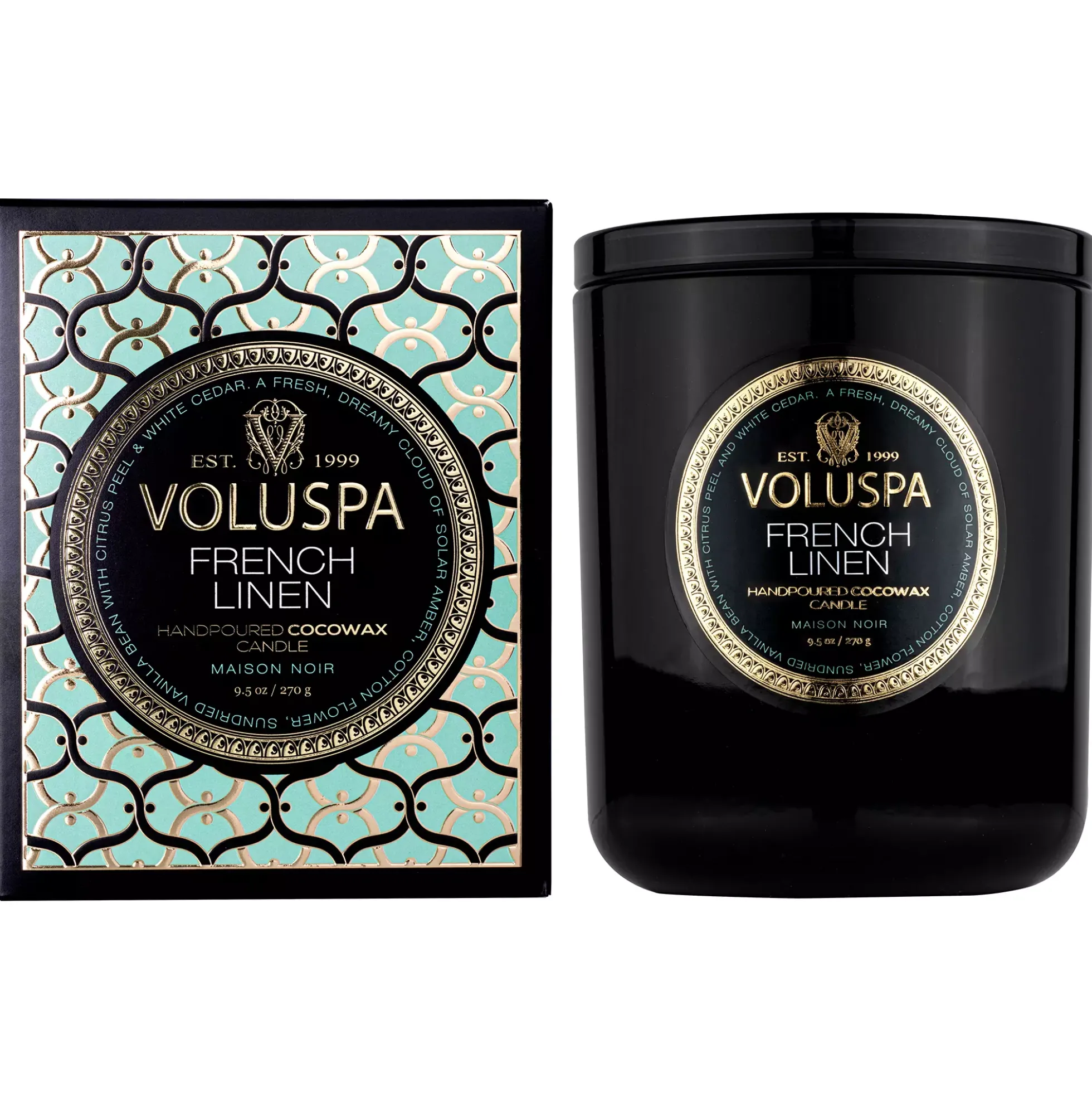 VoluspaFrench Linen Classic Boxed Candle 60h