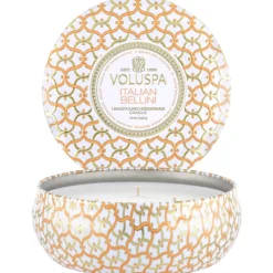 VoluspaItalian Bellini Maison Blanc 3-Wick in Decorative Tin 40h