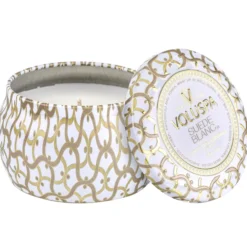 VoluspaSuede Blanc Maison Blanc Decorative Tin Candle 25h