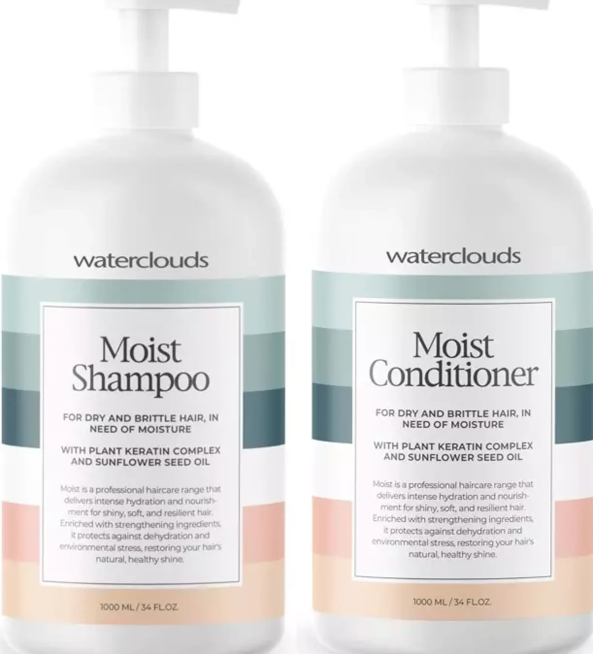 WatercloudsMoist Shampoo 1000 ml & Conditioner 1000 ml