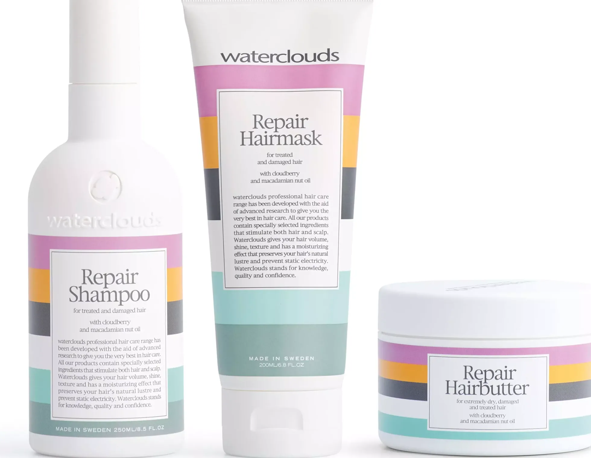 WatercloudsRepair Shampoo 250 ml & Hairmask 200 ml & Hairbutter 250 ml