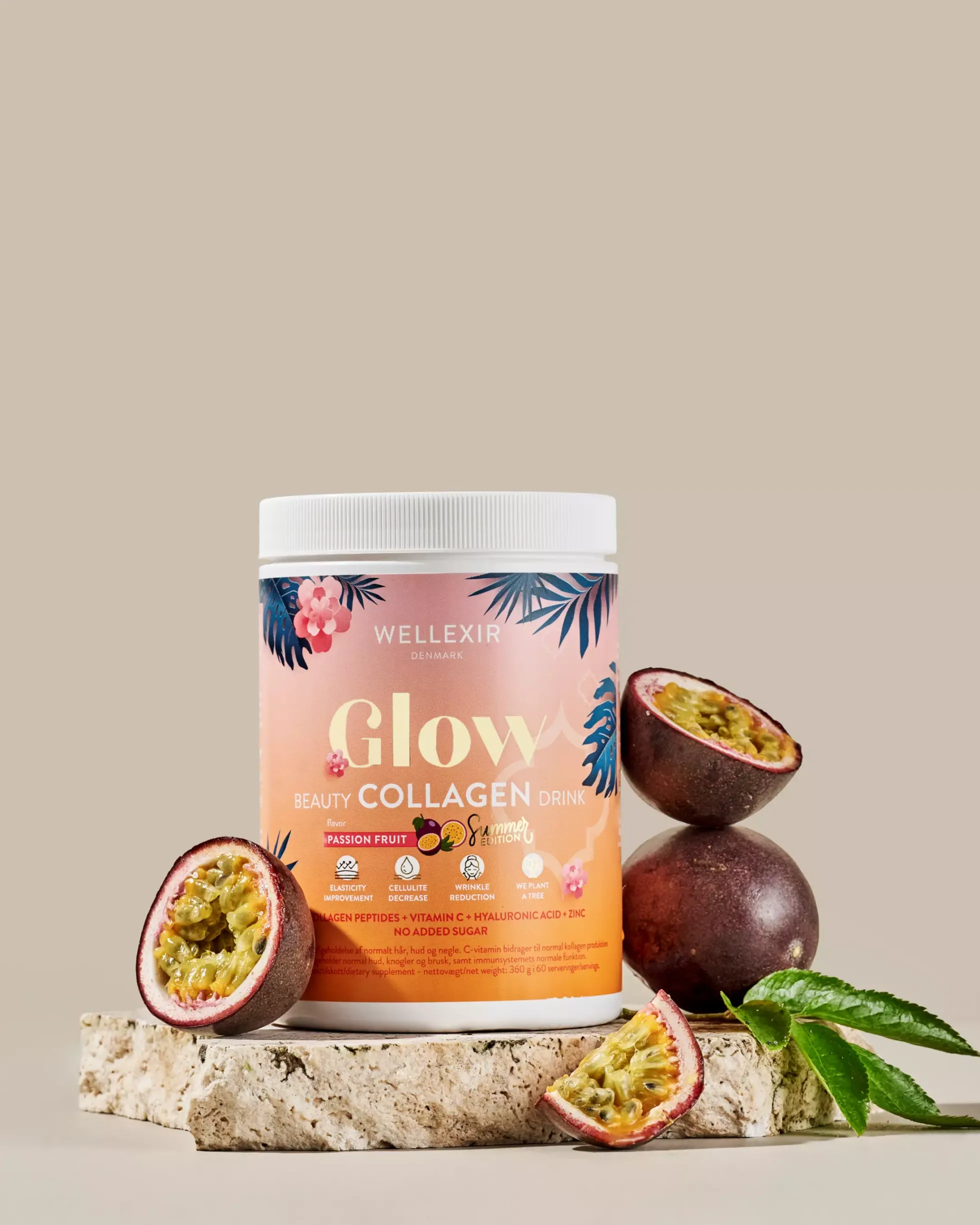 WellexirGlow Beauty Collagen Drink Passion Fruit 360 g