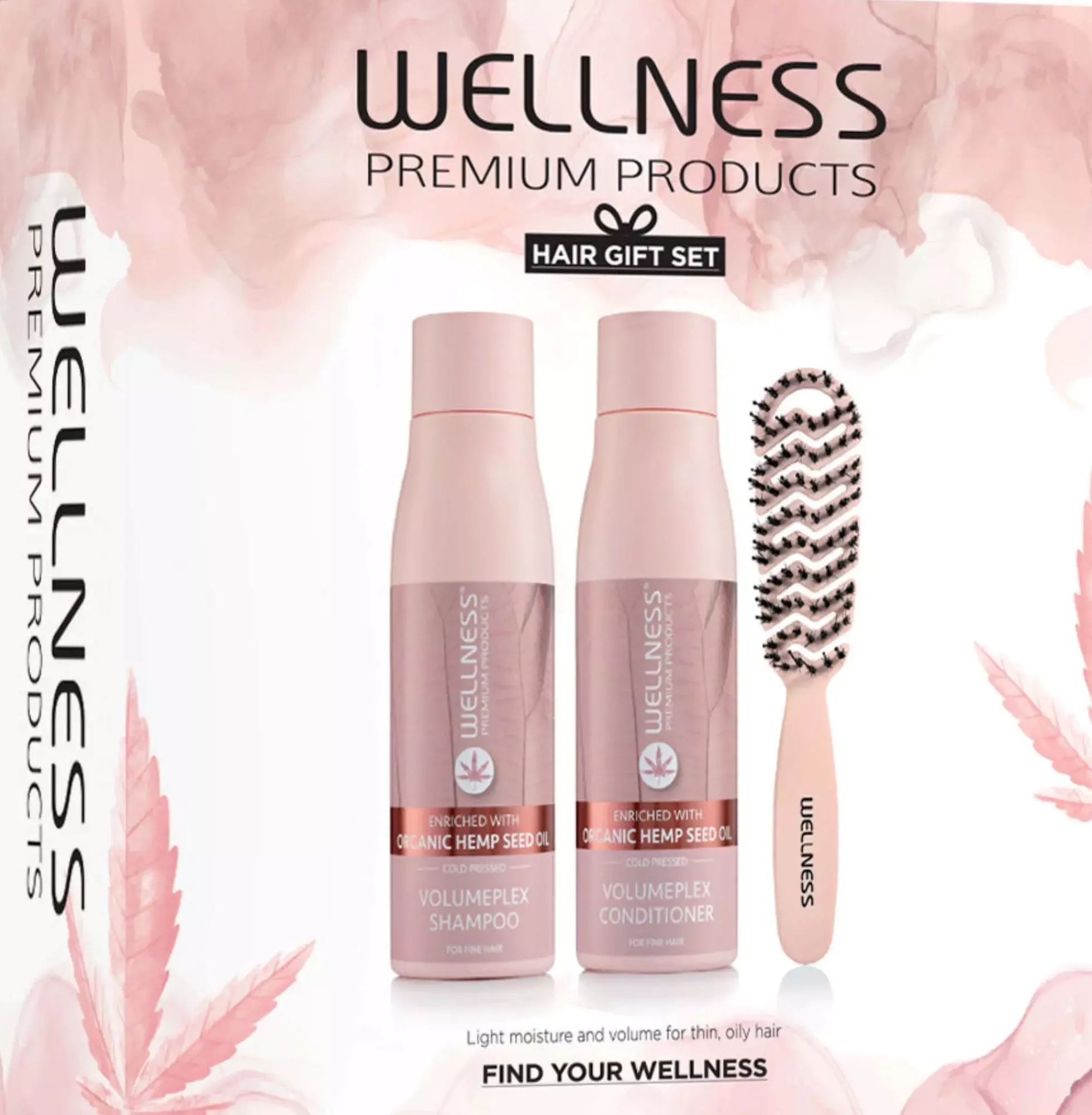 Wellness Premium ProductsVolumePLEX Set (Shampoo 500 ml, Conditioner 500 ml, Vent Small Brush)