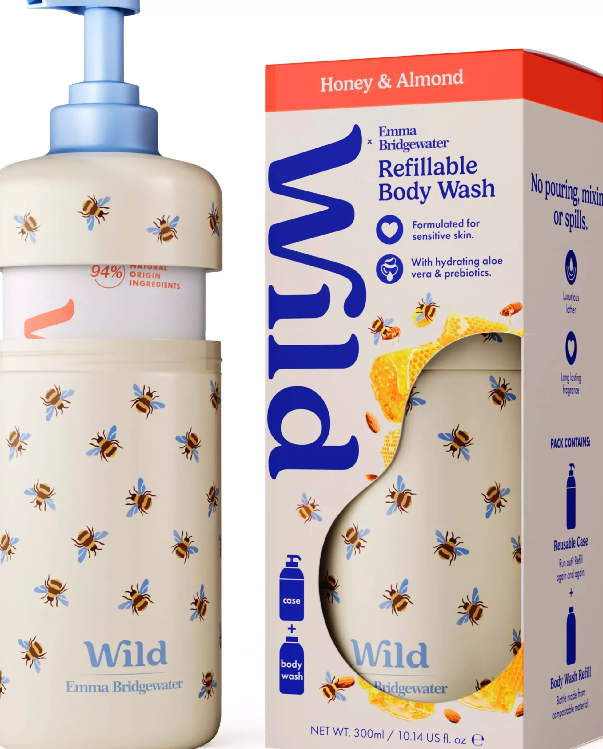 Wild Body Wash Bee Case Honey & Almond 300 ml