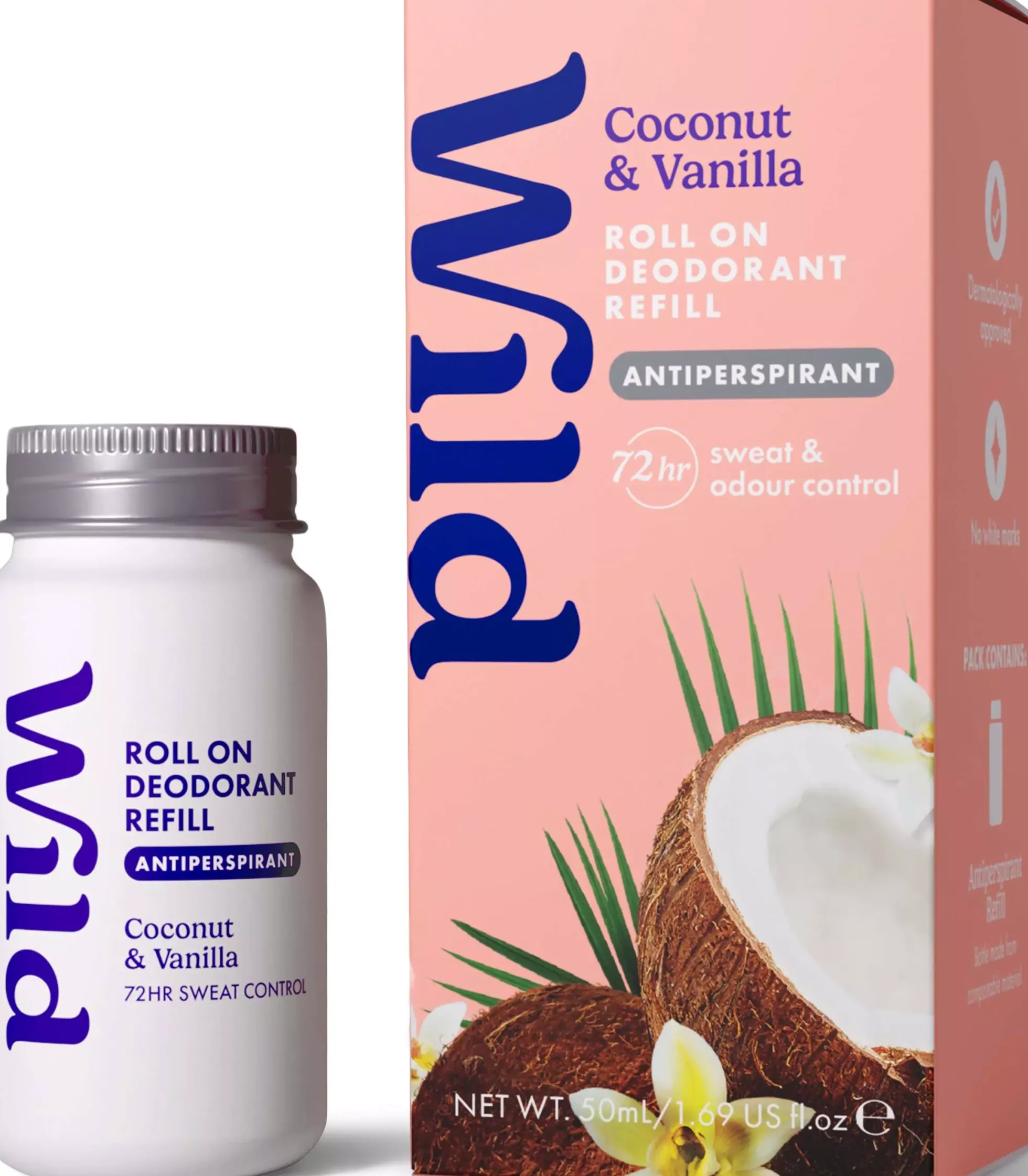 Wild Deo Roll On Refill Coconut Vanilla 50 ml