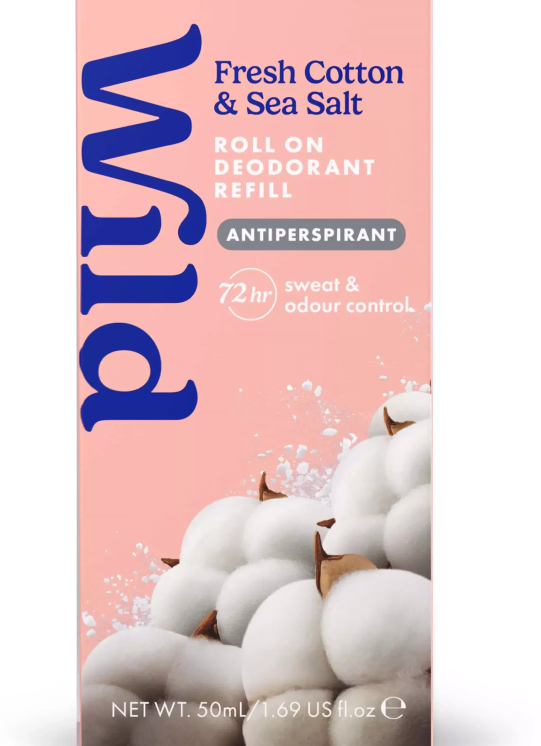Wild Deo Roll On Refill Fresh Cotton Sea Salt 50 ml