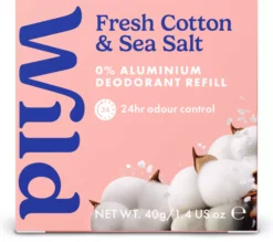 Wild Natural Deodorant Refill Fresh Cotton & Sea Salt 40 g